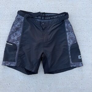 Cannondale Cycling Shorts Nylon Zip Pockets Stretch Bike Men's Size 36 L  Black‎